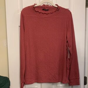 Pink Clover Women's Ruffled Neck Blouse